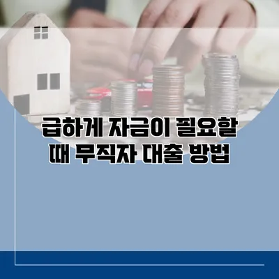 급하게 자금이 필요할 때 무직자 대출 방법
