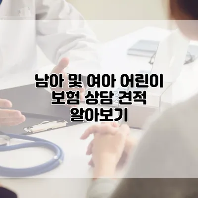 남아 및 여아 어린이 보험 상담 견적 알아보기