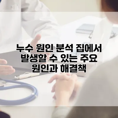 누수 원인 분석 집에서 발생할 수 있는 주요 원인과 해결책