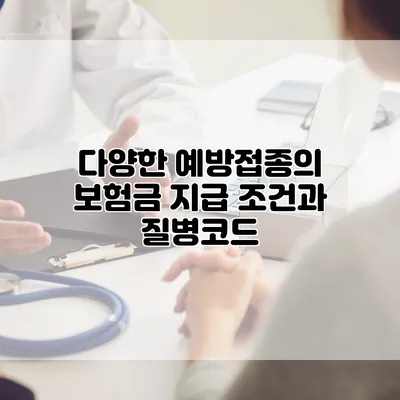 다양한 예방접종의 보험금 지급 조건과 질병코드