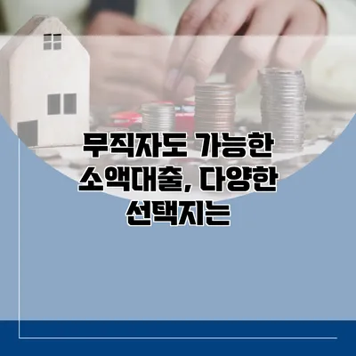무직자도 가능한 소액대출, 다양한 선택지는?