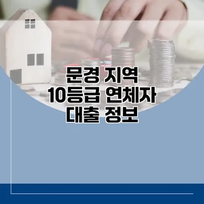 문경 지역 10등급 연체자 대출 정보