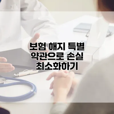 보험 해지 특별 약관으로 손실 최소화하기