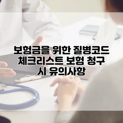 보험금을 위한 질병코드 체크리스트 보험 청구 시 유의사항