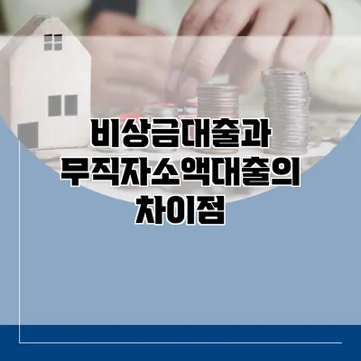 비상금대출과 무직자소액대출의 차이점
