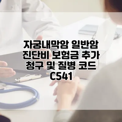 자궁내막암 일반암 진단비 보험금 추가 청구 및 질병 코드 C541