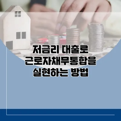 저금리 대출로 근로자채무통합을 실현하는 방법