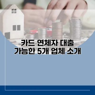 카드 연체자 대출 가능한 5개 업체 소개