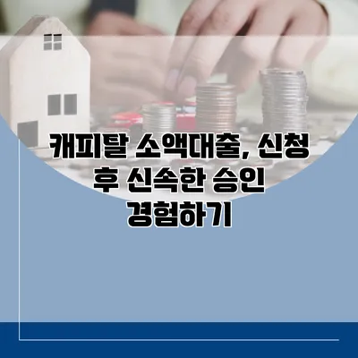 캐피탈 소액대출, 신청 후 신속한 승인 경험하기