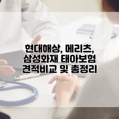 현대해상, 메리츠, 삼성화재 태아보험 견적비교 및 총정리