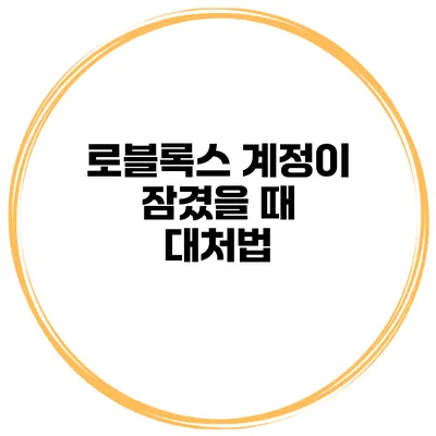 로블록스 계정이 잠겼을 때 대처법