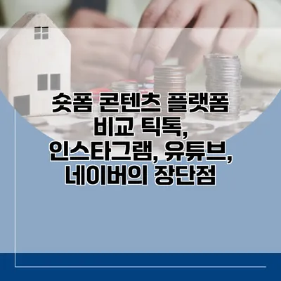 숏폼 콘텐츠 플랫폼 비교: 틱톡, 인스타그램, 유튜브, 네이버의 장단점