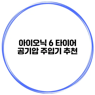 아이오닉 6 타이어 공기압 주입기 추천