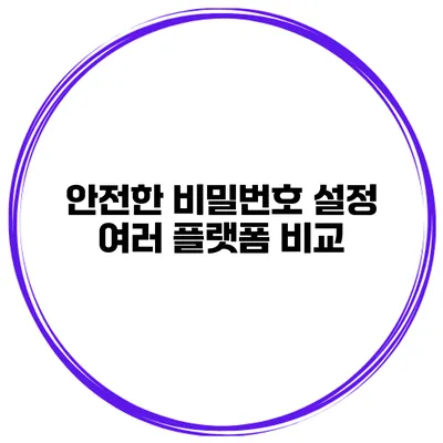 안전한 비밀번호 설정 여러 플랫폼 비교