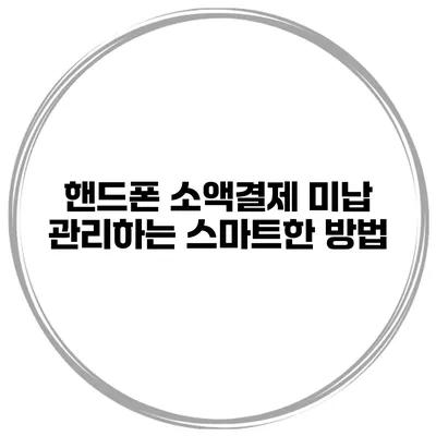 핸드폰 소액결제 미납 관리하는 스마트한 방법